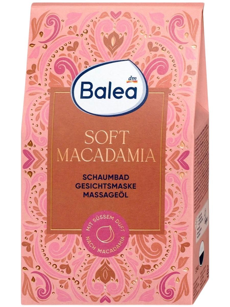 Balea Geschenkset Подарочный набор Soft Macadamia , 3 предмета: Пена для ванны, Маска для лица, Масло для тела и массажа