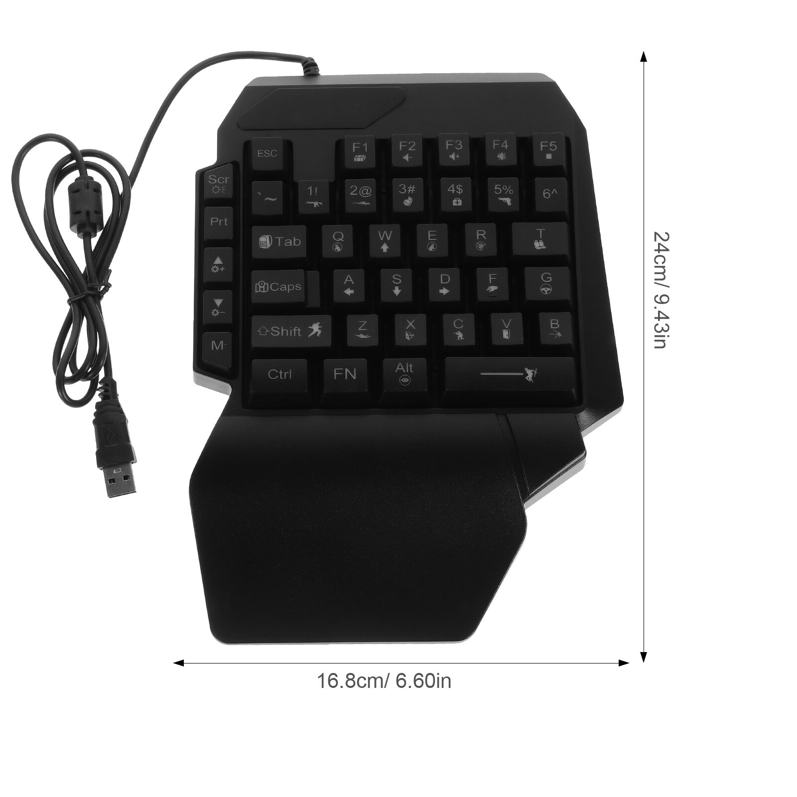 Игровая Клавиатура С Подсветкой Для Электронных Игр Размер 24.00X16.80X3.80Cm