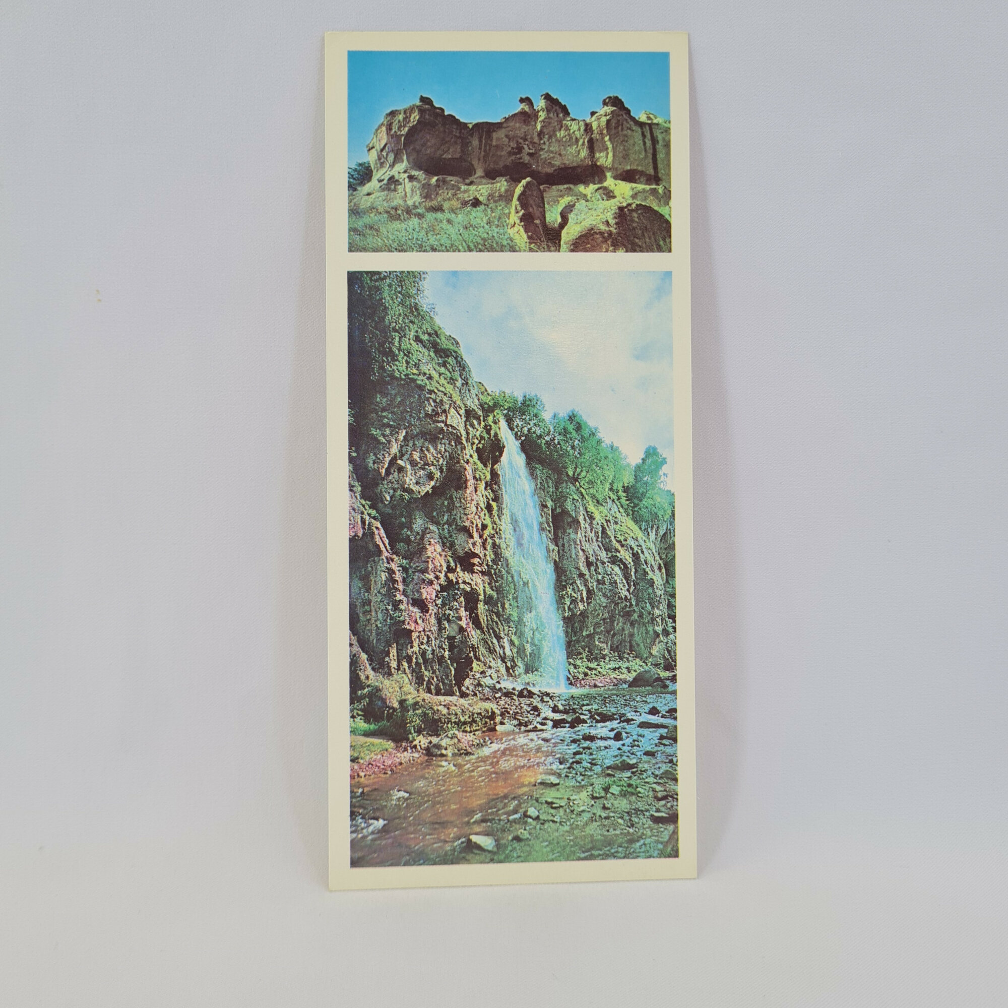 Открытка советская СССР, Кисловодск, Синие камни и Медовый водопад. Кавказские пейзажи, винтаж