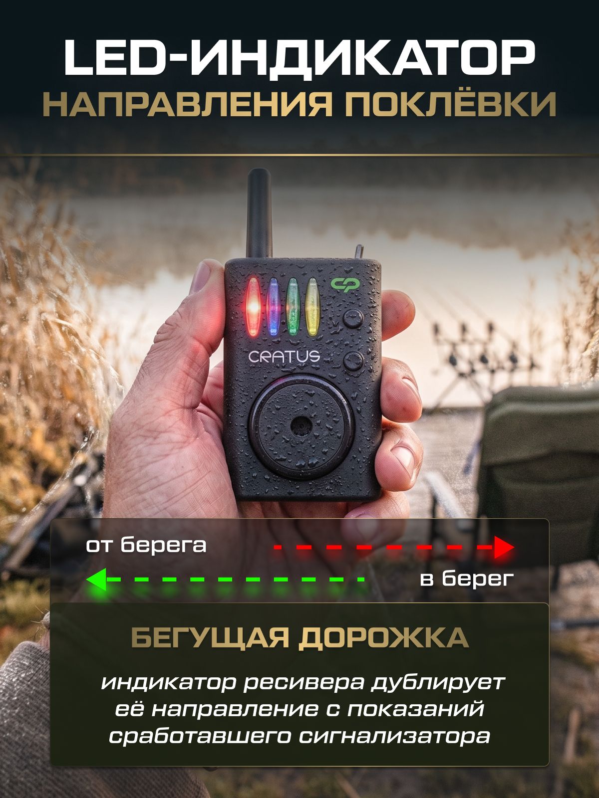 CARP PRO Набор сигнализаторов поклевки Cratus 4+1 электронный — фото 1