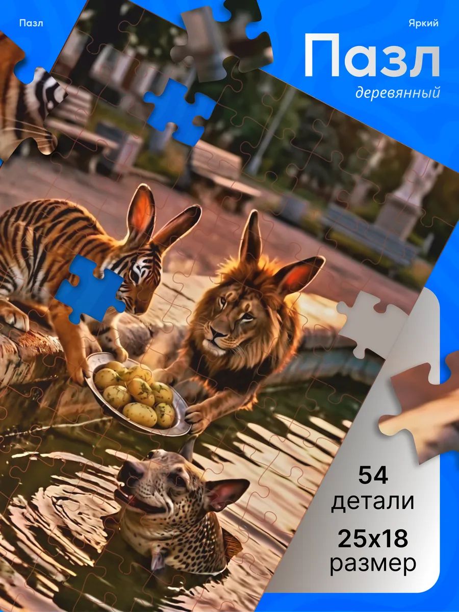Деревянные пазлы для детей Черемша Семга Брдыщ мем