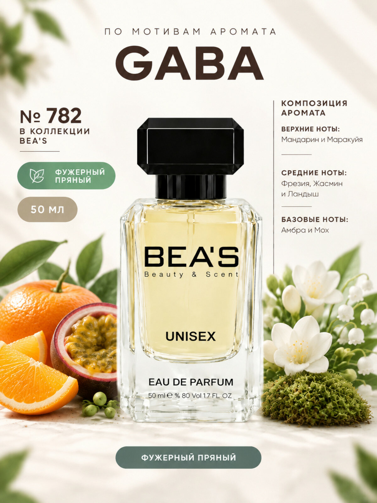 THIS IS NOT GABA / Габа духи унисекс BEA'S U782, флакон 50мл
