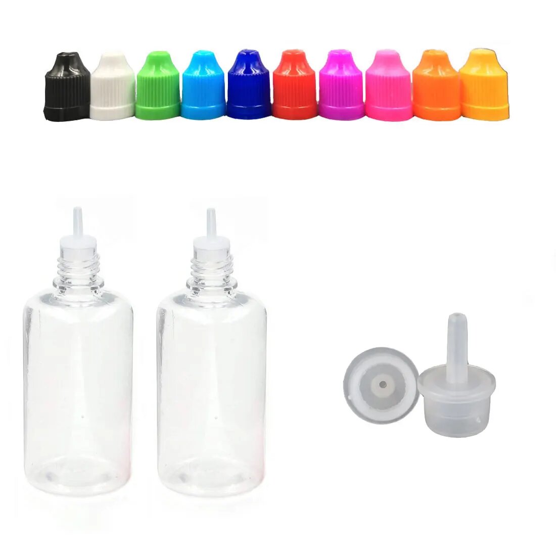 Прозрачные бутылки-капельницы 20 шт. 50ML x 20PCS