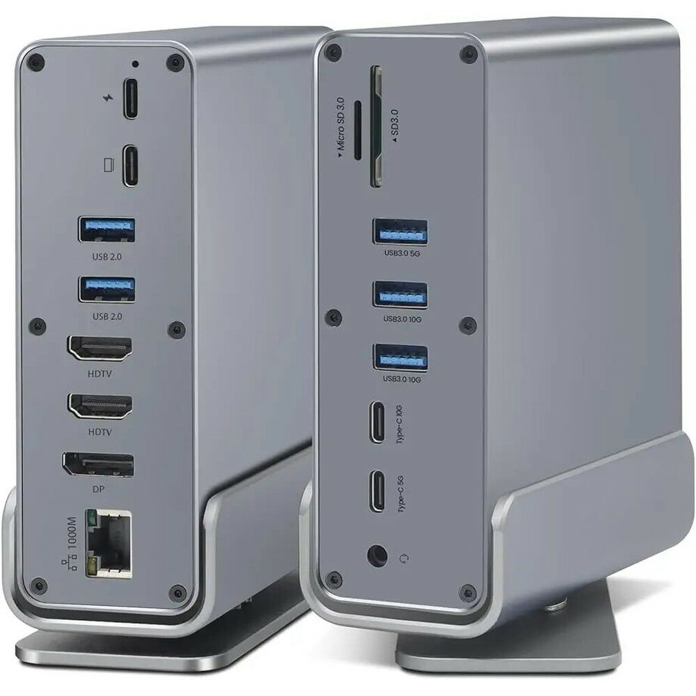 Док-станция 16 в 1, многопортовый USB-хаб с двумя 4K HDTV, DisplayPort, 7 USB, 100 Вт PD, SD, TF, для ноутбуков