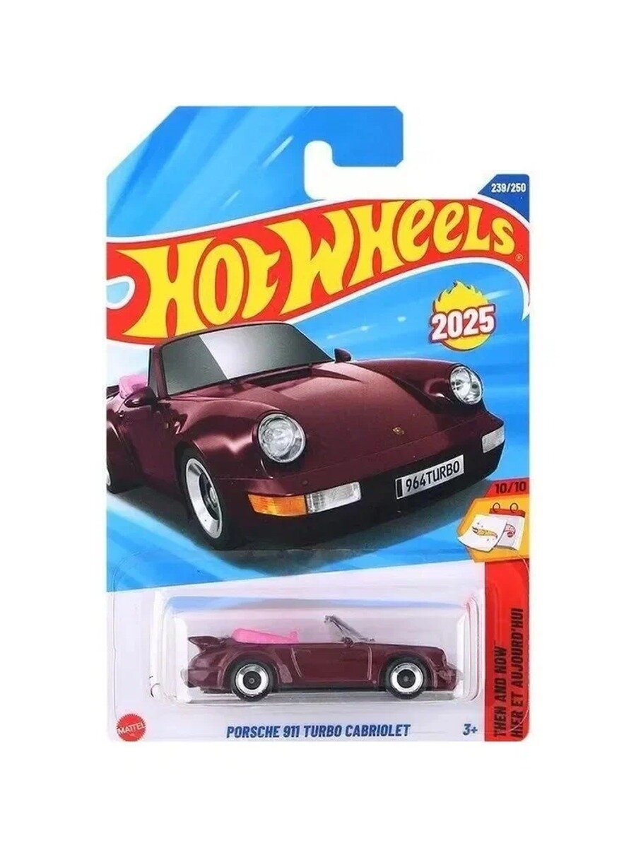 Эксклюзивная модель Porsche 911 Turbo Cabriolet 2025N C4982 из коллекции Then and Now от Mattel Hot