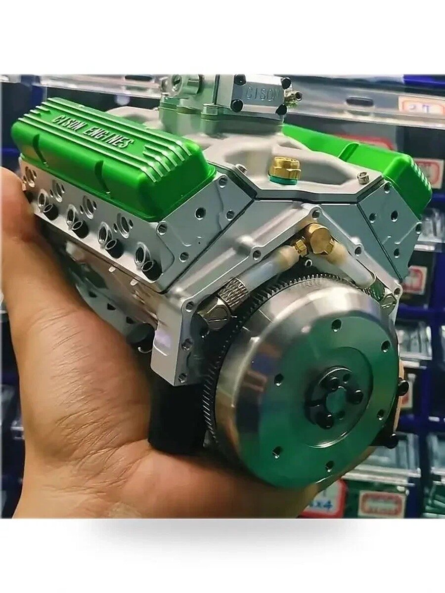 Модель бензинового двигателя V8 OHV 44cc, 4-тактный, водяное охлаждение, 1/6