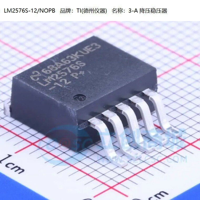 LM2576S-12,1шт./лот, понижающий импульсный стабилизатор LM2576, корпус TO-263-5, микросхема питания