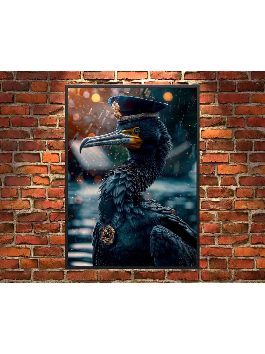 Баклан-птица-полицейский 4, Плакат 30x42см
