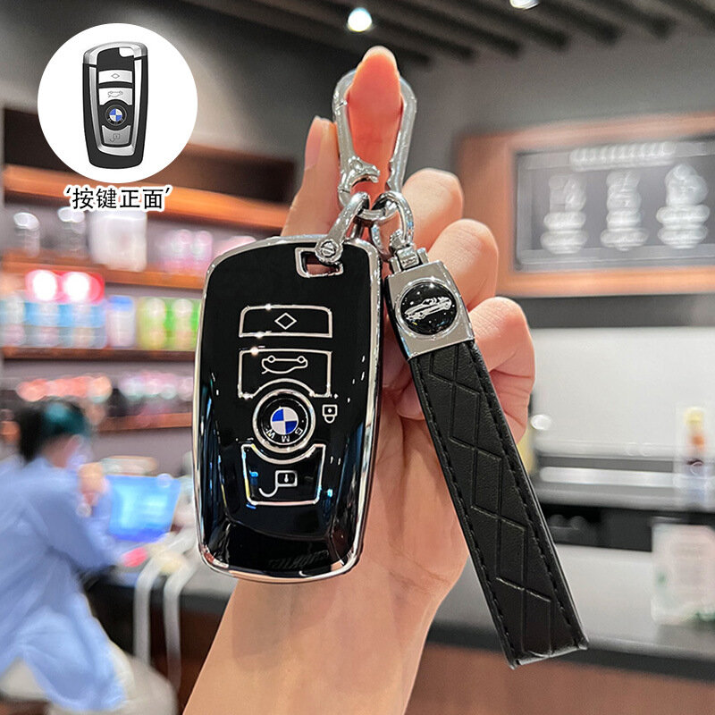 BMW Ключевой кейс с черным карабином для 3/5 Серии X3/X5 - Черный