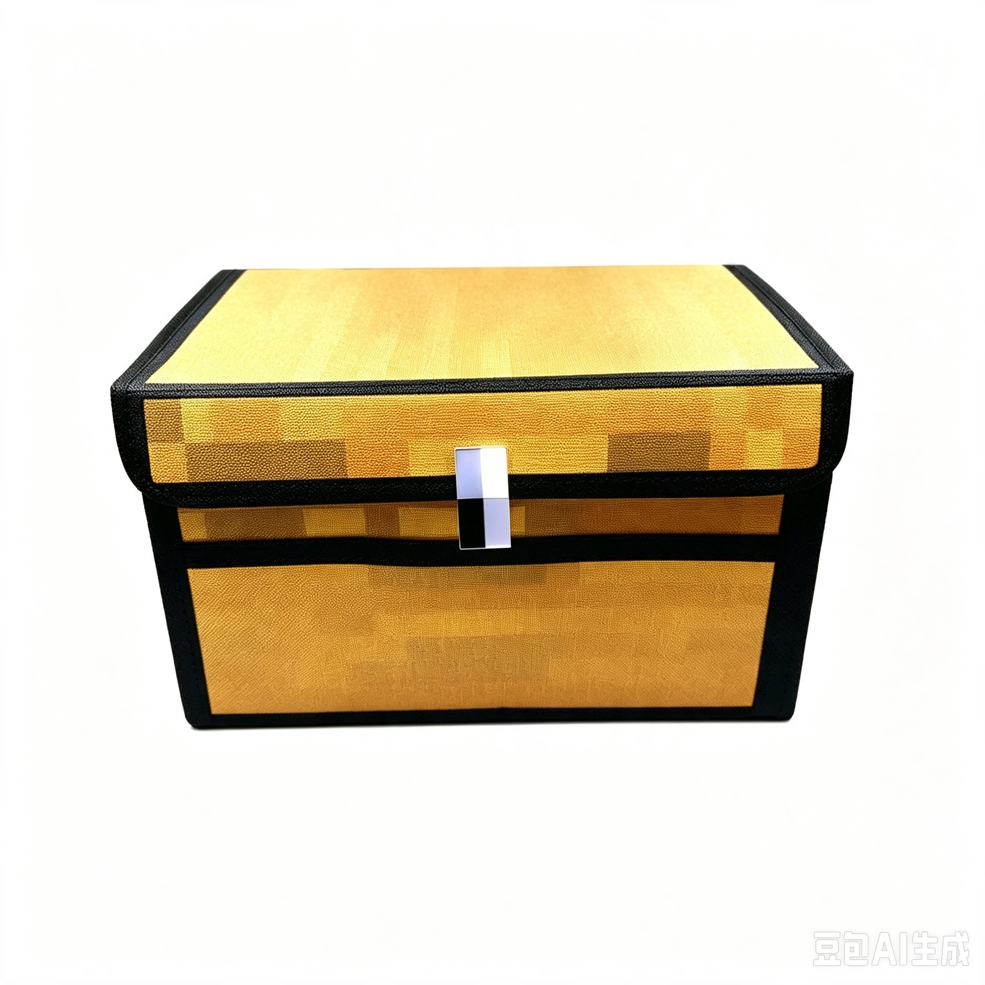 Коробка для хранения текстильная в стиле Minecraft золотистая 40×25×25 см