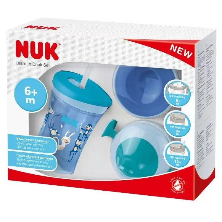 NUK EVOLUTION Поильник TRAINER 230 мл, Голубая обезьяна