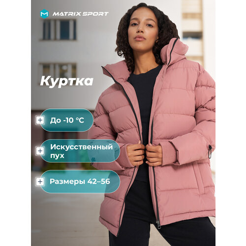 фото Пуховик matrix sport msf faux down jacket, размер 42-44, розовый
