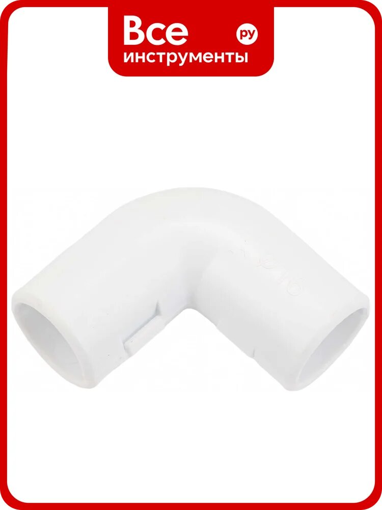 Соединительный угол EKF 90, для трубы 16 мм (5 шт) белый-Plast ug-t-16w-r