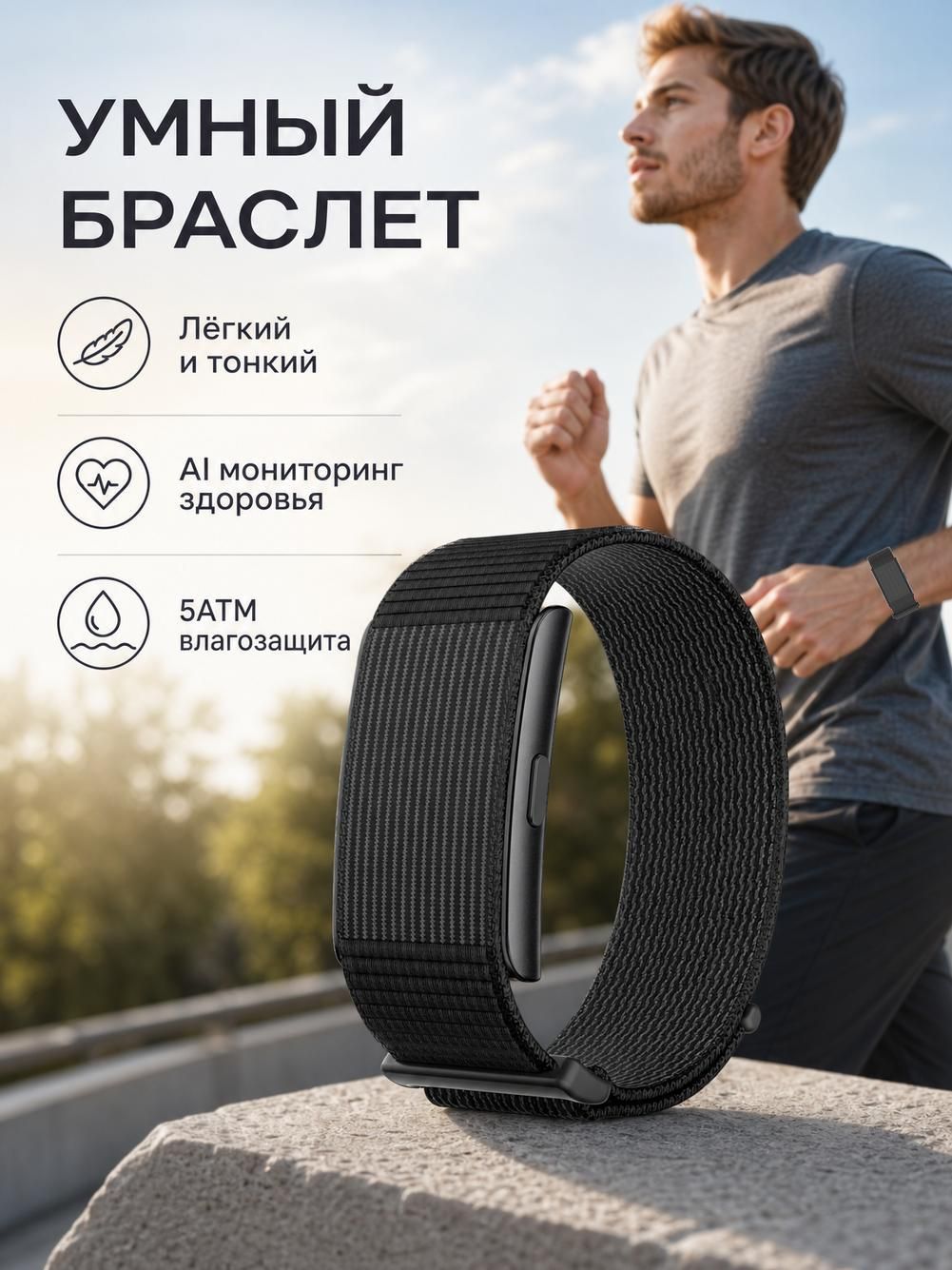 Фитнес-браслет Y28C без экрана, черный