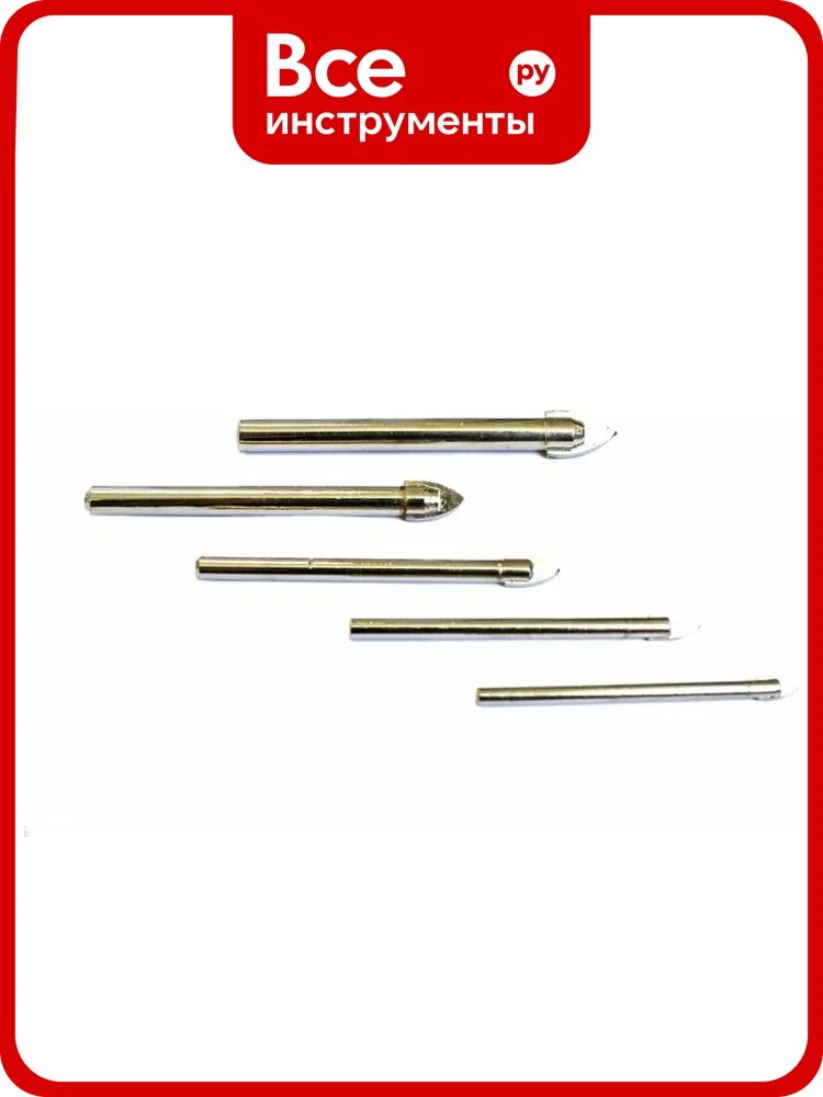 Набор сверел по стеклу и плитке 5 шт ROCKFORCE RF-372S5(49315)