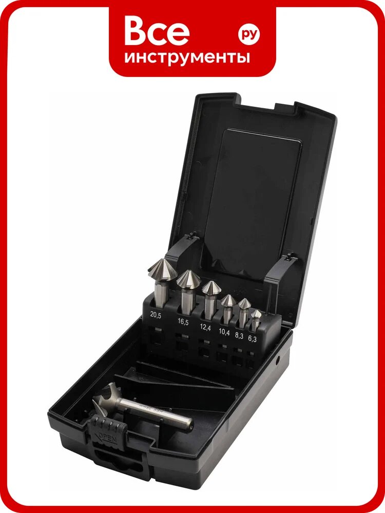 Набор зенковок MASTER-TOOL 90гр. 6.3-25мм 5z DIN335C HSS-G 7шт 102892MT