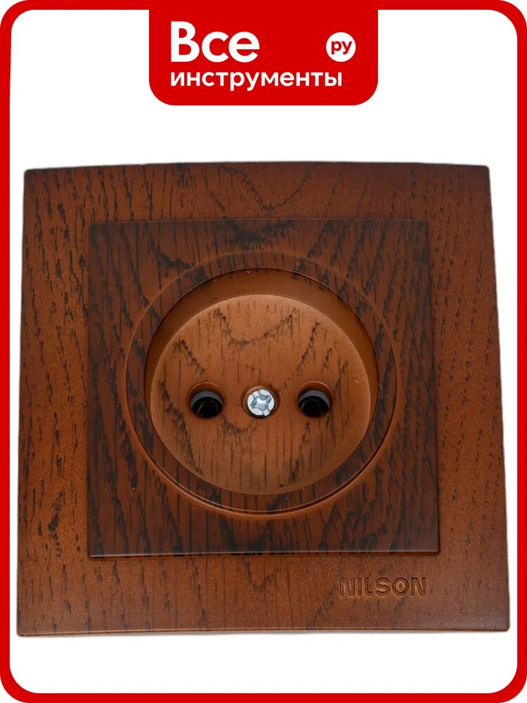 Розетка NILSON 1СП орех Touran wood 24271015