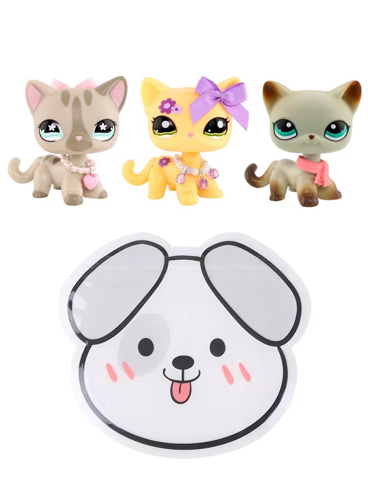 3 шт./компл лпс игрушки, Pet Shop Белая основа , короткошерстные кошки, собака такса, Немецкий дог, овчарка, Щенок хаски, подарок для девочки