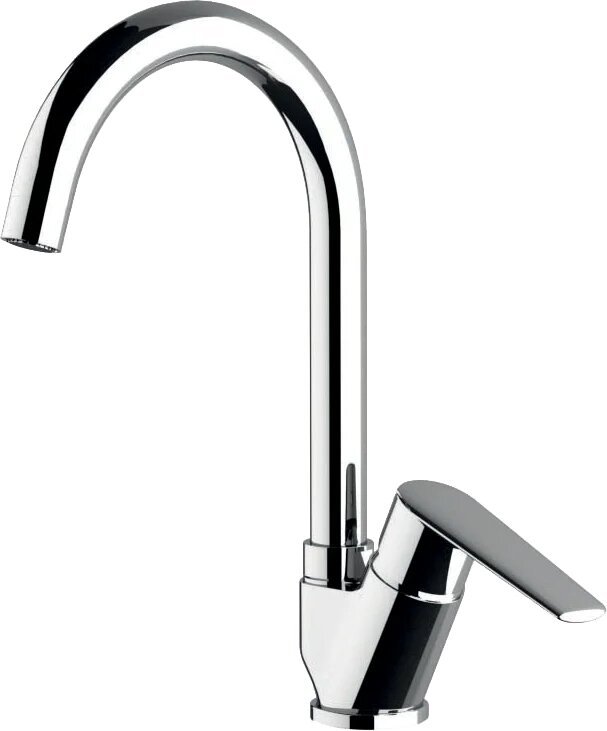 Смеситель для кухни Remer Vanity V42B с поворотным изливом, хром, глянцевый, однорычажный, латунный, с керамическим картриджем