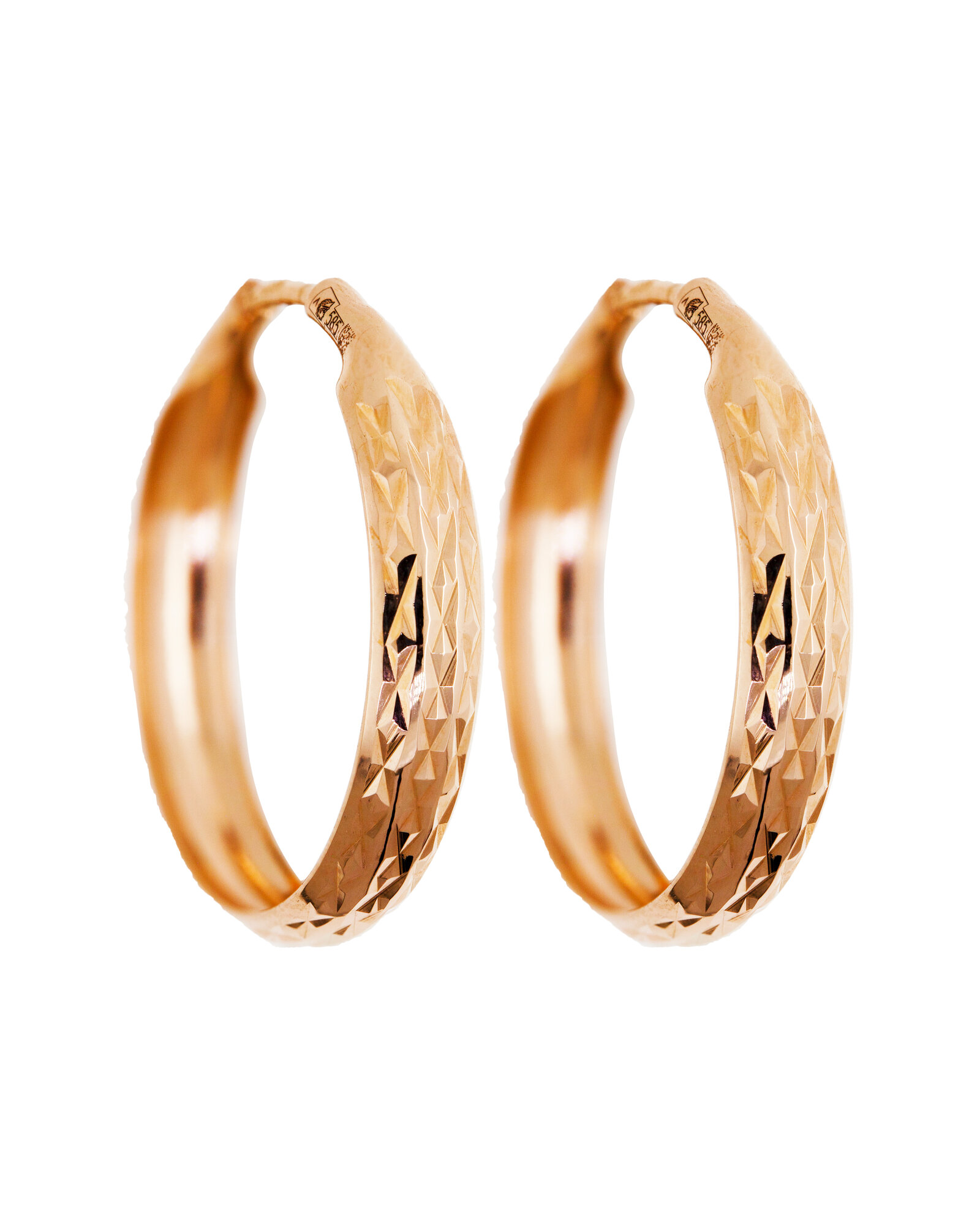 Серьги конго TALANT, красное золото, 585 проба, гравировка