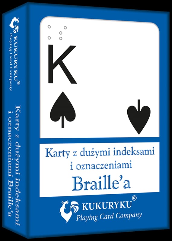 Настольная игра Kukuryku игральные карты с крупными индексами и знаками брайля, синий