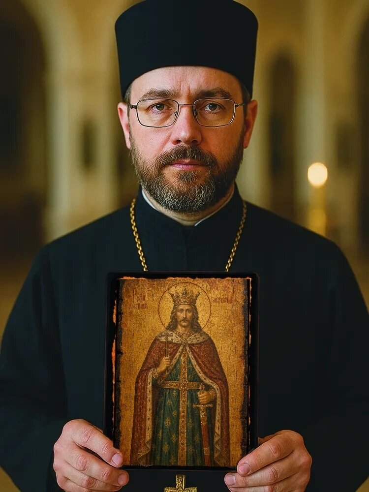 Икона Стефан Великий, на дереве, 15×18 см, освящённая, ручная работа