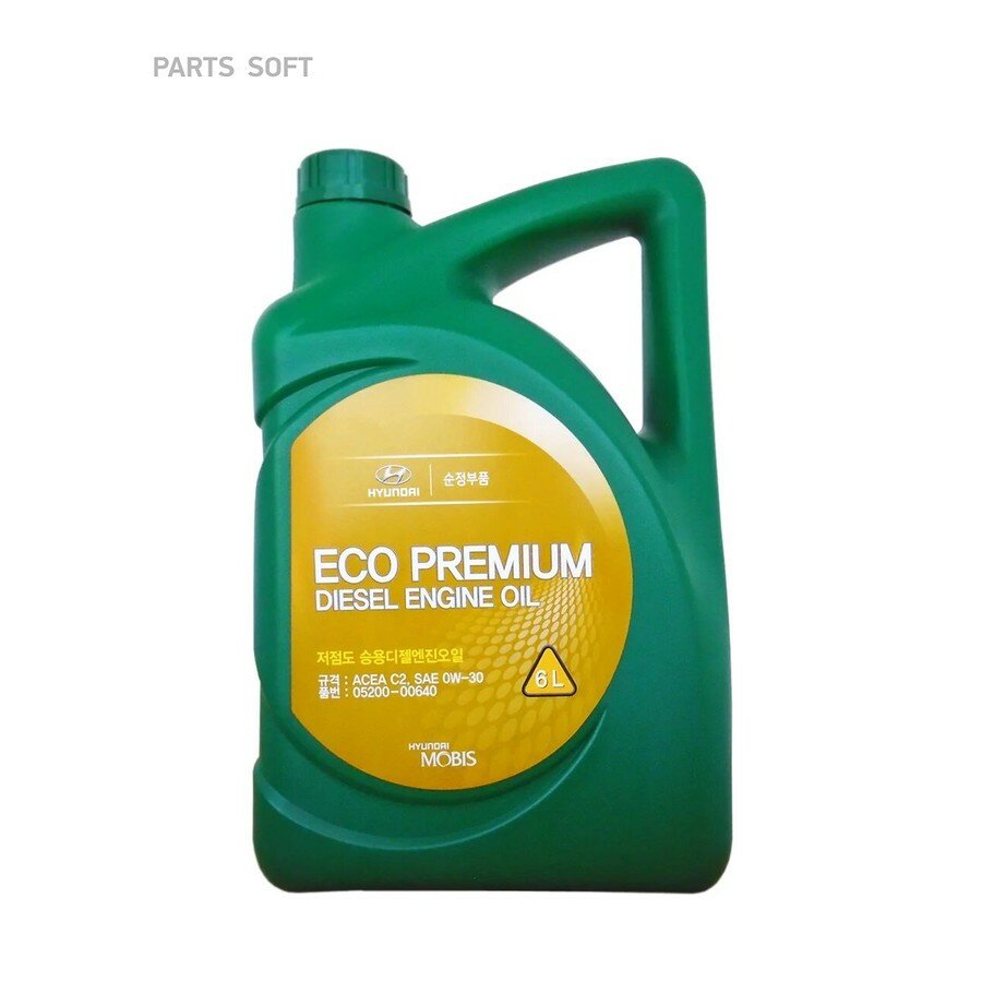 Hyundai/KIA Eco Premium Diesel 0W30 (6л) от официального дистрибьютора, HYUNDAI-KIA, артикул 0520000640