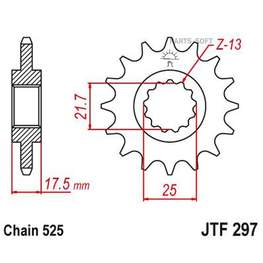 Шестерни передние от официального дистрибьютора, JT SPROCKETS, артикул JTF29715