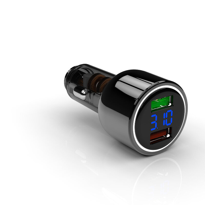 Алюминиевый автомобильный зарядное устройство с двумя портами USB 100Вт USB + 36Вт PD быстрая зарядка для iPhone и