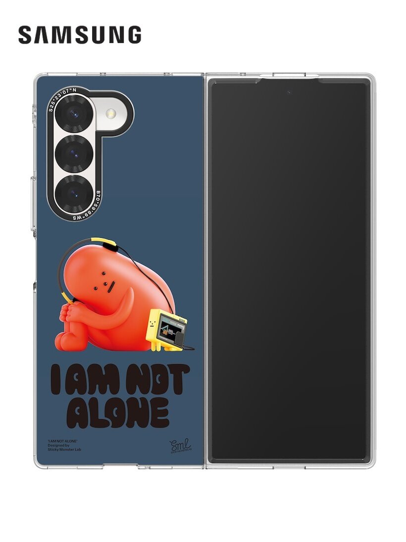 Galaxy Z Fold6 Sticky Monster Lab Not Alone — тонкий защитный чехол цвет — бирюзовый.