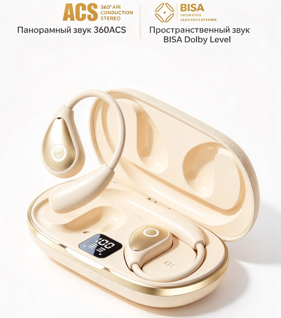 Беспроводные TWS-наушники Xiaomi True Wireless Earphones M96, Bluetooth 5.49, кремовый/телесный/бежевый