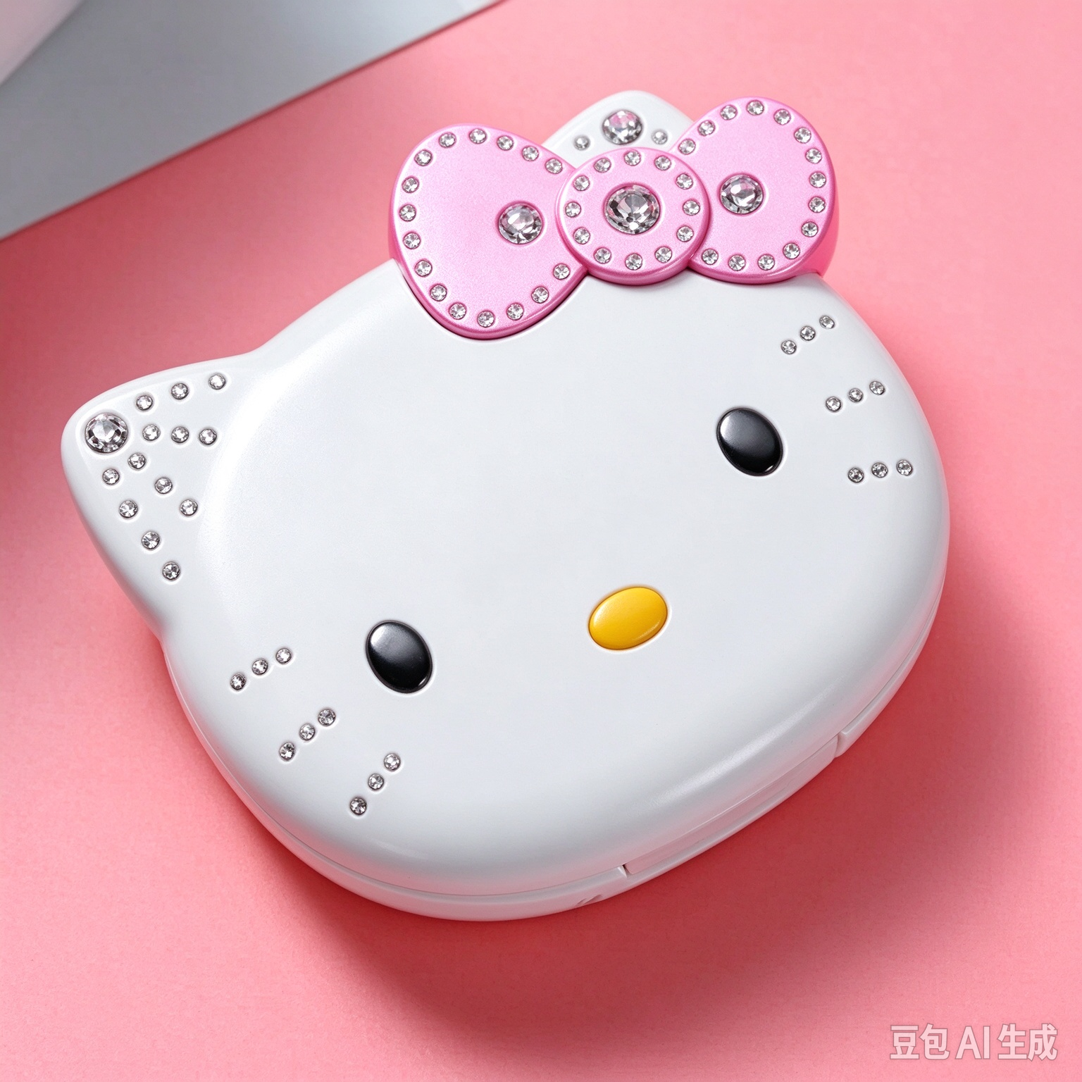 Мини-телефон Hello Kitty Bandai со стразами, коллекционный, розовый/белый, 1 шт