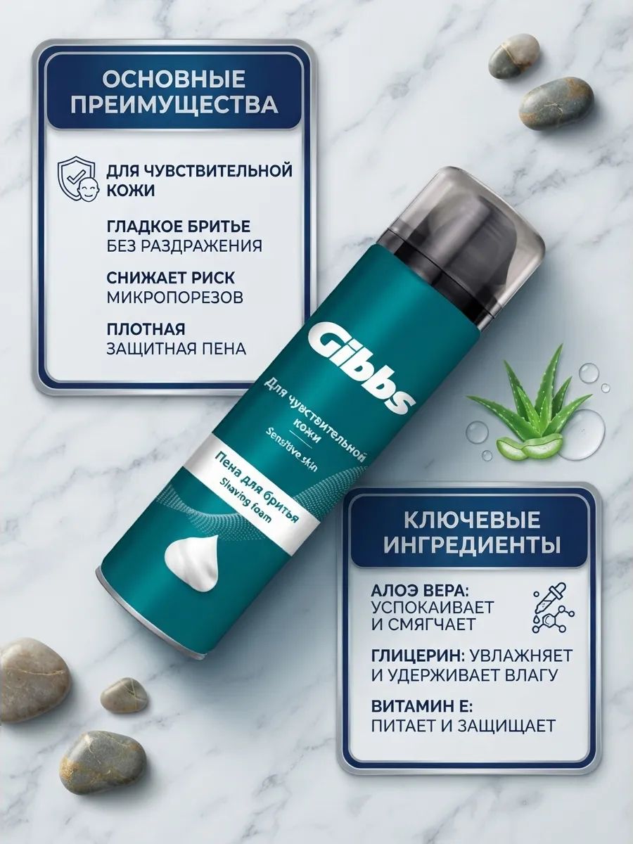 Gibbs Средство для бритья, пена, 200 мл