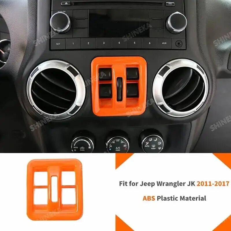 Оранжевые декоративные накладки SHINEKA для интерьера автомобиля Jeep Wrangler Window Switch Button