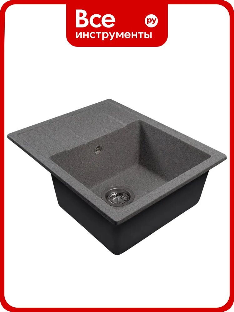 Мойка MIXLINE ML-GMS103 стандарт с крылом, темно-серый 309, 570х460х190мм 558119