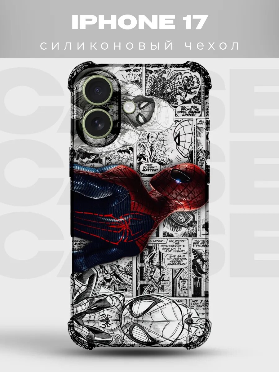 Чехол на iPhone 17 Человек-паук комикс spider man марвел