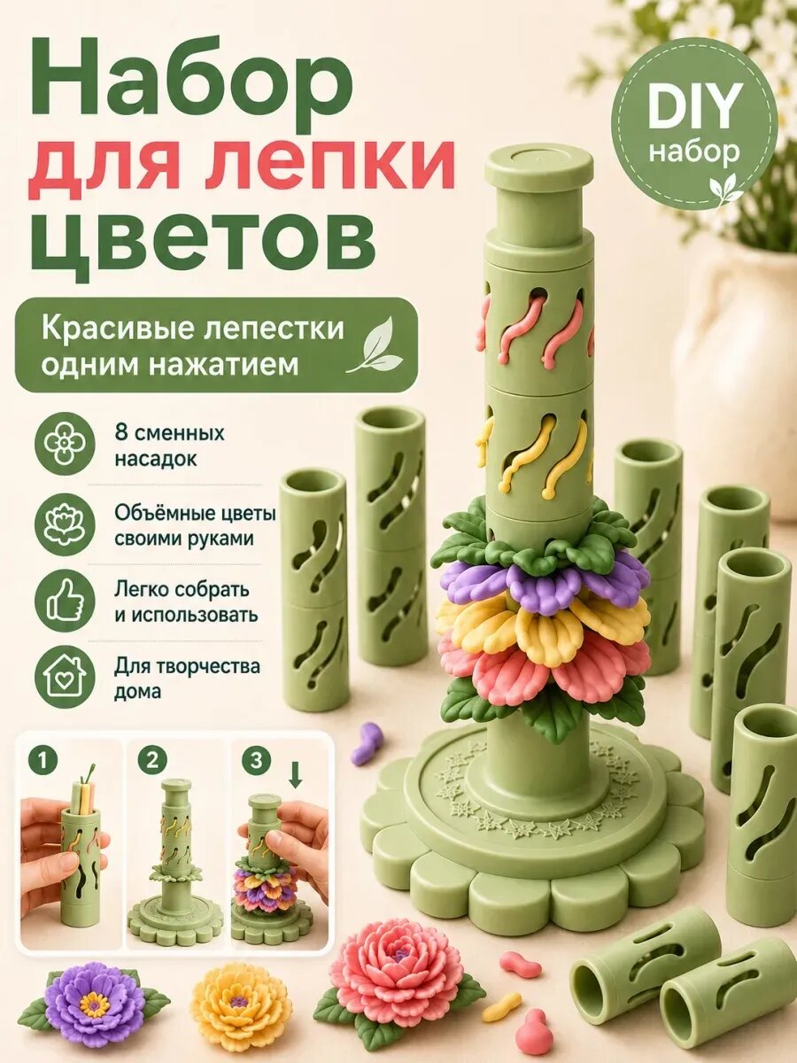Набор для лепки цветов из полимерной глины