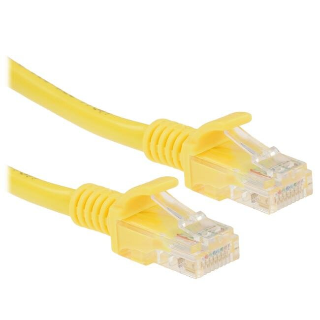 ExeGate UTP-RJ45-RJ45-5e-0.5M-YL Patch Cord UTP кат.5e, 0.5м, жёлтый EX172880RUS — фото 1