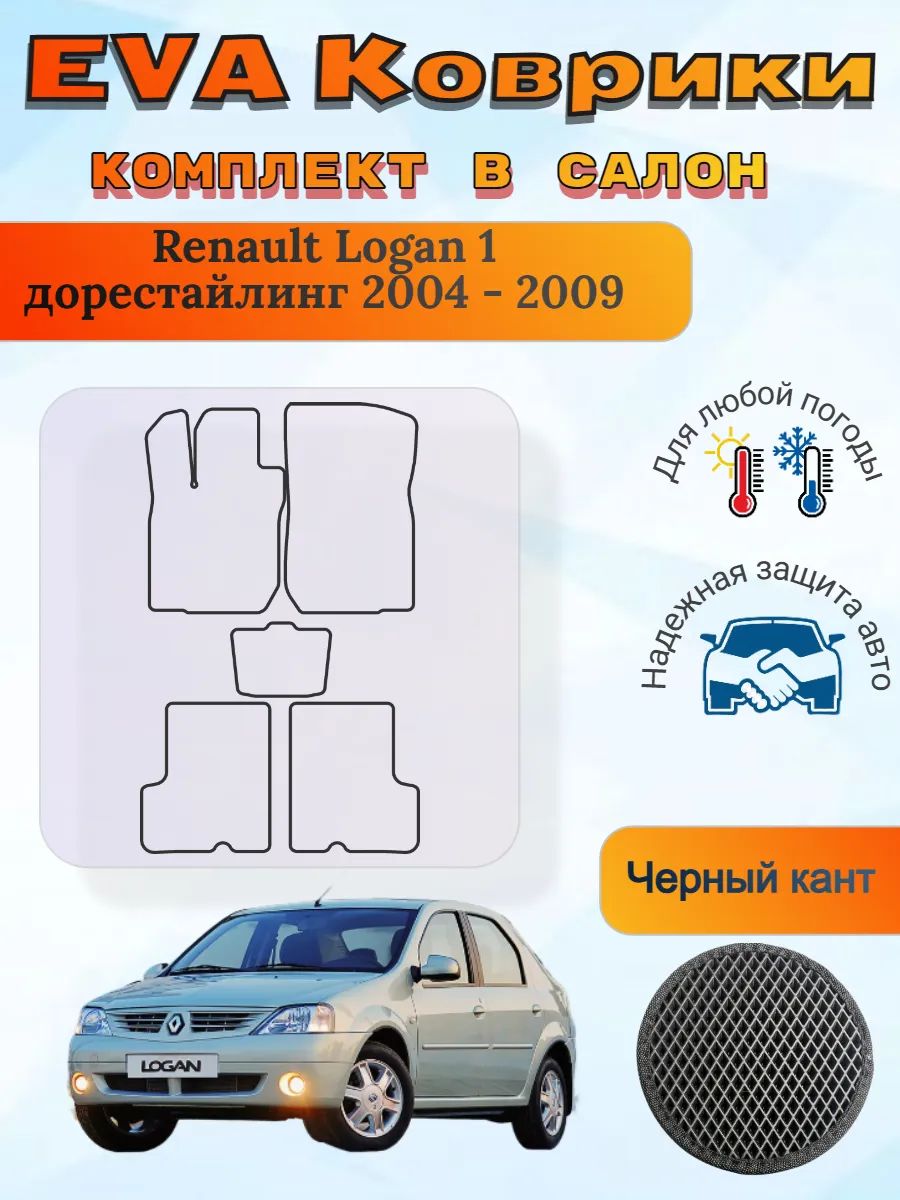 EVA коврики Renault Logan I дорестайлинг 2004 - 2009 Логан 1