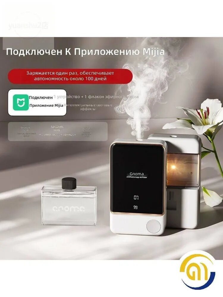 Умный аромадиффузор с поддержкой Mi Home, автоматический настольный с дисплеем и таймером, 1800 мА ч, иланж милый я