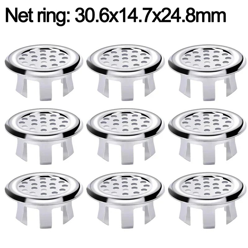 Крышка для перелива раковины пластиковая серебристого цвета Net ring, 1PCS