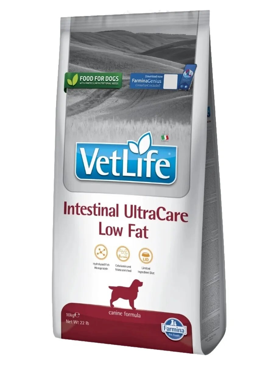 Сухой корм Farmina Intestinal UltraCare Low Fat (Фармина) для собак при заболеваниях ЖКТ, 10 кг