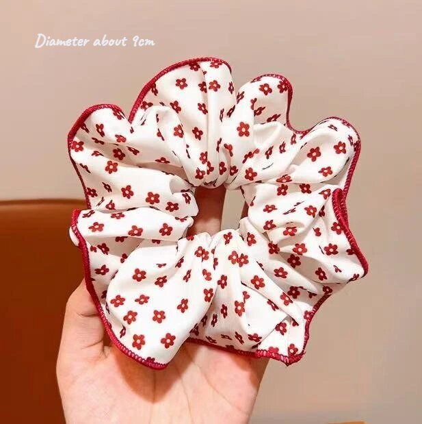 Красная тканевая резинка для волос с бантом Красный, Little flower