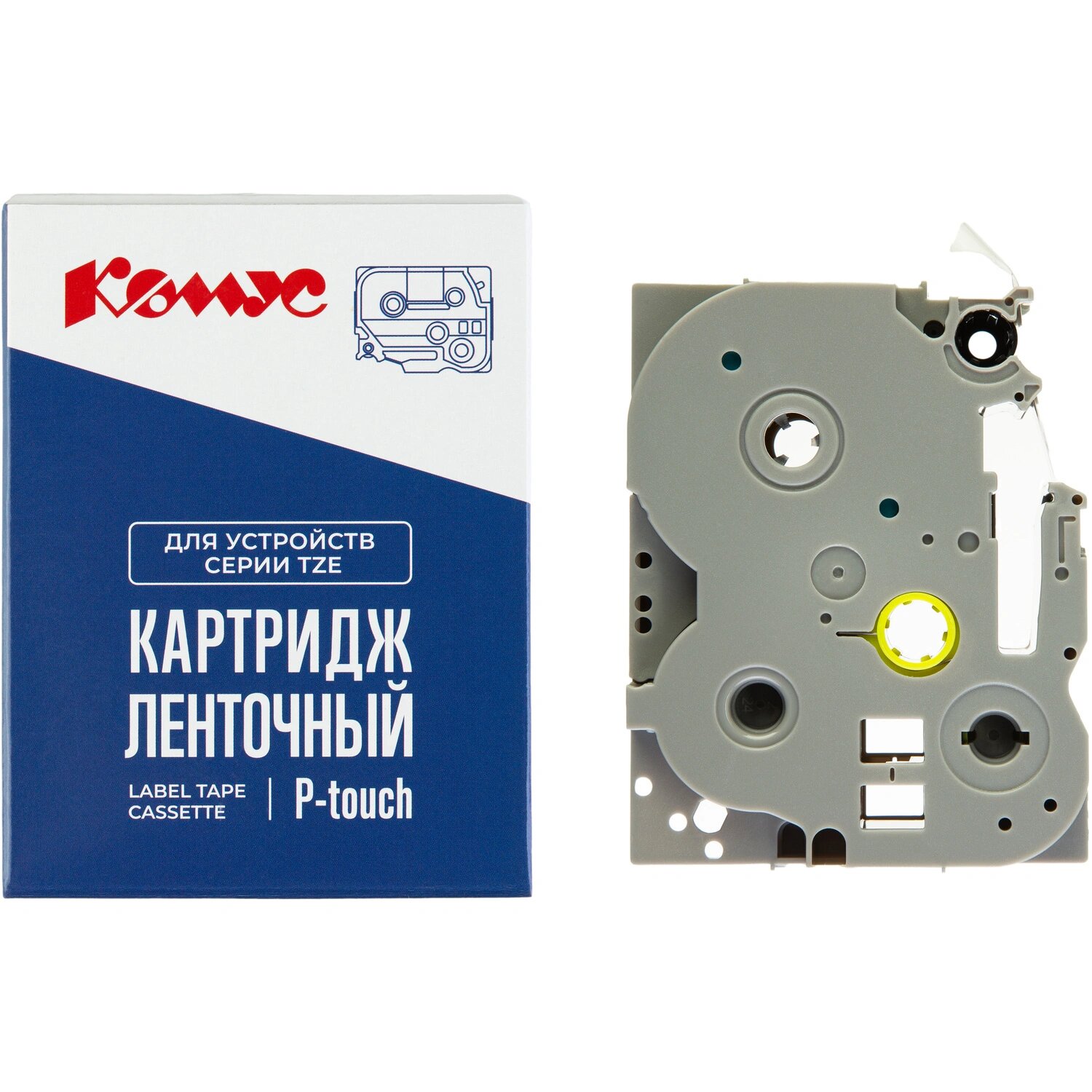 Комус Картридж Комус TZE-252 для принтера этикеток Brother (24 мм х 8 м, цвет ленты белый, шрифт красный)