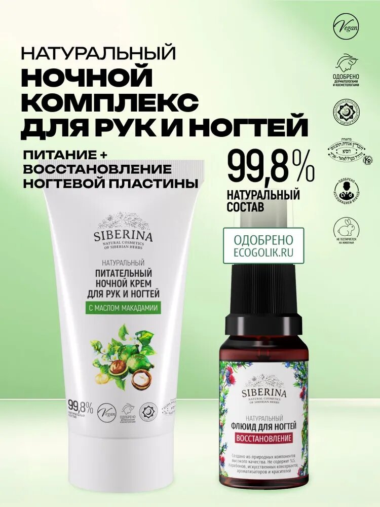 Набор крем для рук Питательный ночной и флюид для ногтей