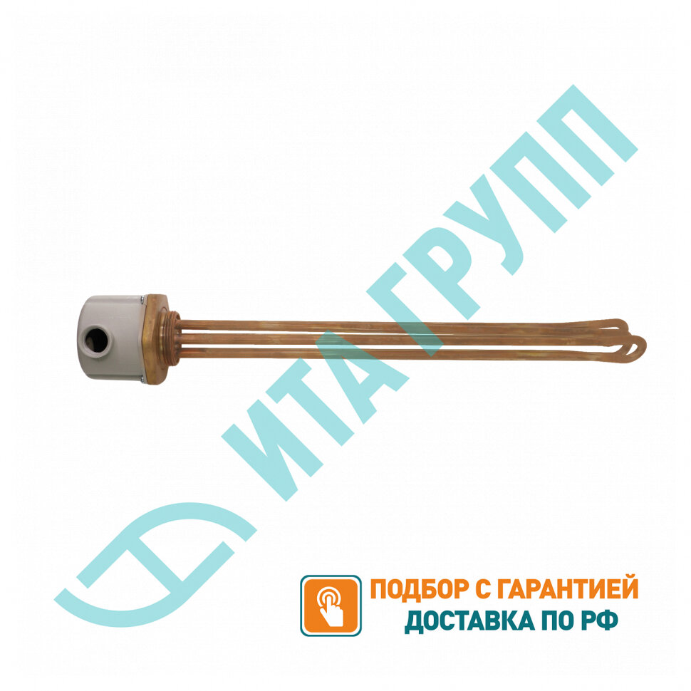 Комплект: блок-тэн RTF 12000W(4000х3), TW, медь, G1 1/2", L435мм, 220V/380V + крышка, 3402028