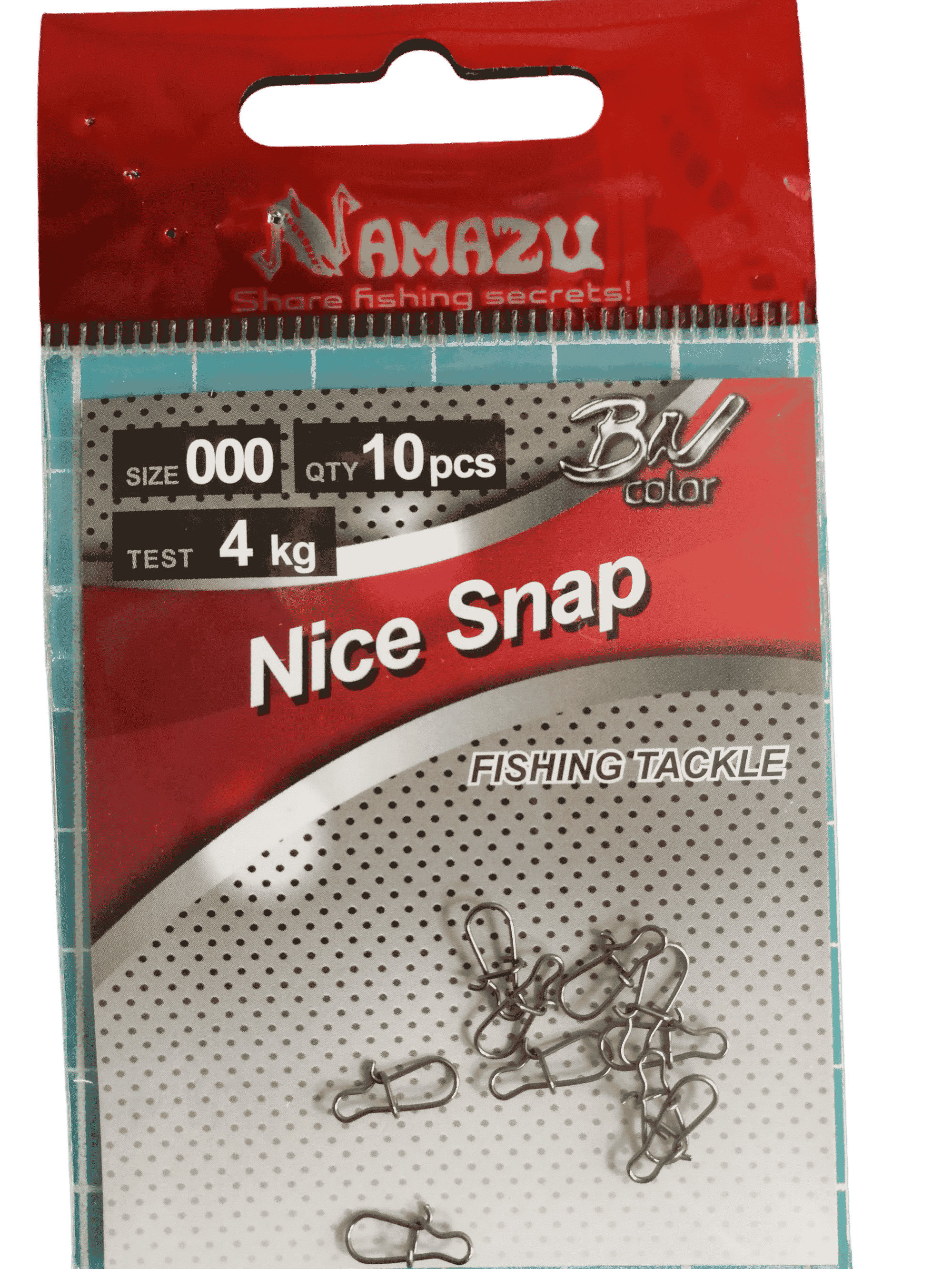 Карабин Namazu NICE SNAP, цв. BN, р. 000, test-4 кг (уп.10 шт)/1500/