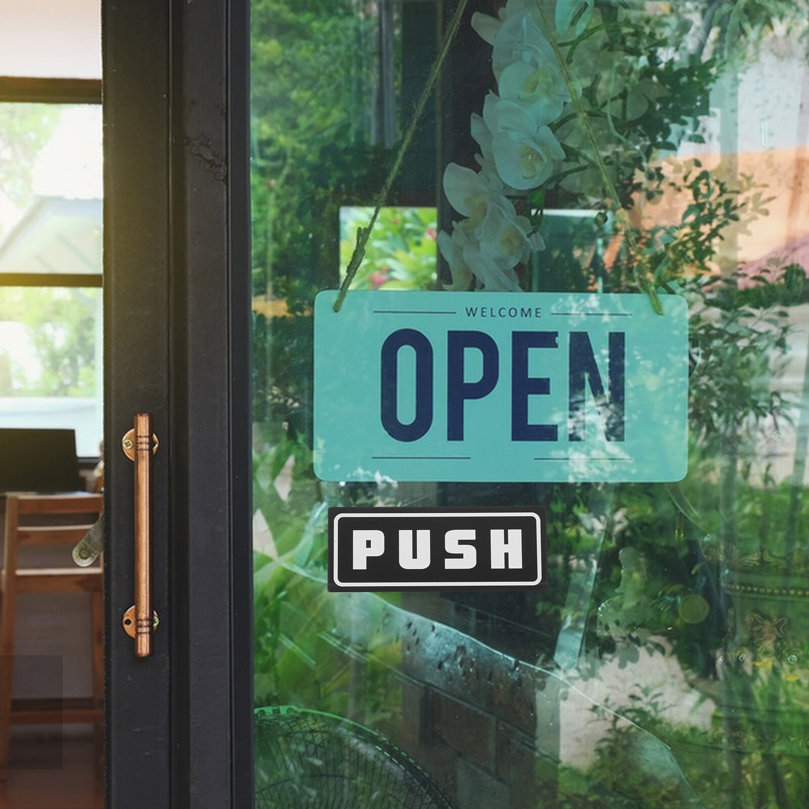 Современный Дверной Знак Push Pull, Акрил, Черный, Для Розничных Магазинов И Офисов, 2Шт