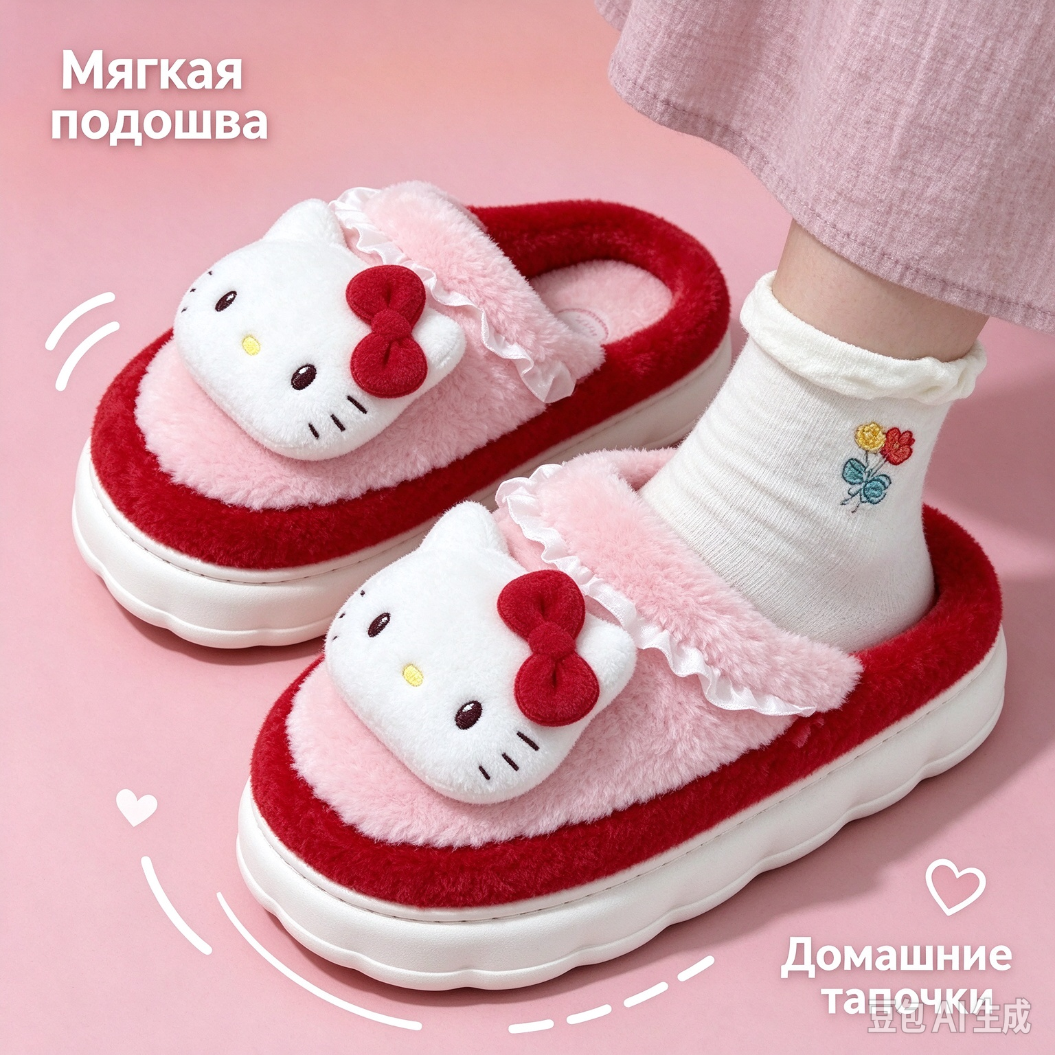 Тапочки Домашние плюшевые тапочки