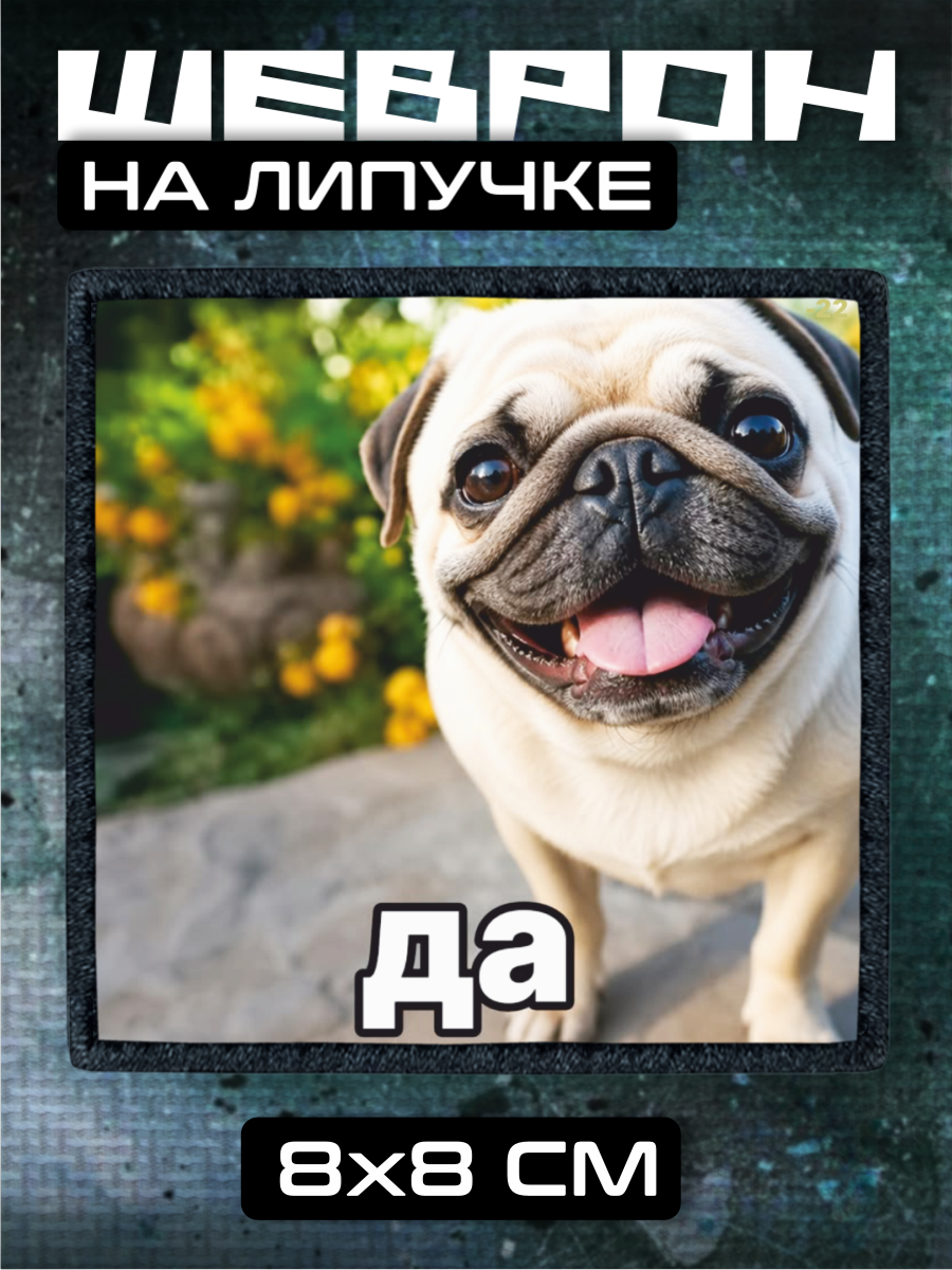 Шеврон на липучке Милый мопс пукай хрюкай